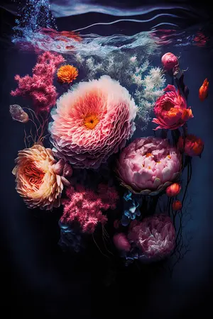 Alexsar Art schilderij Deco panel bloemen magenta 90x60cm