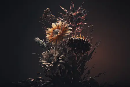 Alexsar Art schilderij Deco panel bruin flora 120x80cm