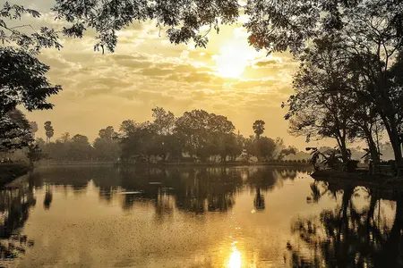 Alexsar Art schilderij Glas art lake view 70x50cm