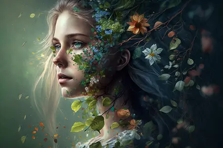 Alexsar Art schilderij Glas art natuur dame 150x100cm