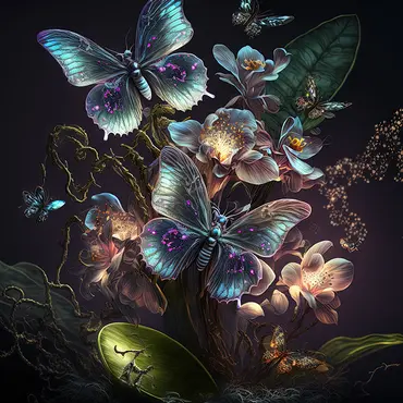 Alexsar Art schilderij Glas art vlinders 80x80cm