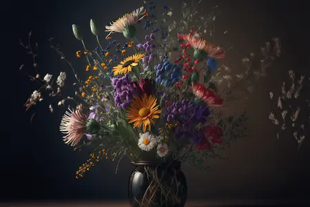 Alexsar Art schilderij Glas art wilde bloemen 70x50cm