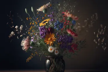 Alexsar Art schilderij Glas art wilde bloemen 90x60cm