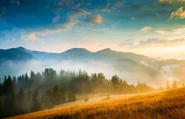 Alexsar Art Tuindoek berg mist 140x90cm - afbeelding 1