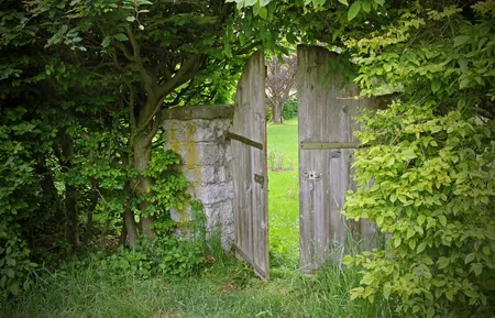 Alexsar Art Tuindoek houten deur 140x90cm - afbeelding 1