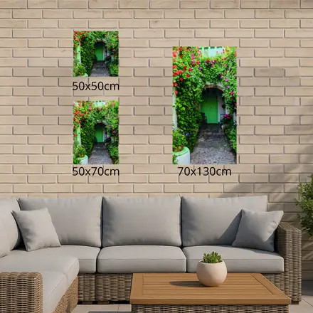 Alexsar Art Tuinschilderij bloemen deur 50x50cm - afbeelding 2