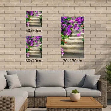 Alexsar Art Tuinschilderij bloemen trap 50x50cm - afbeelding 2