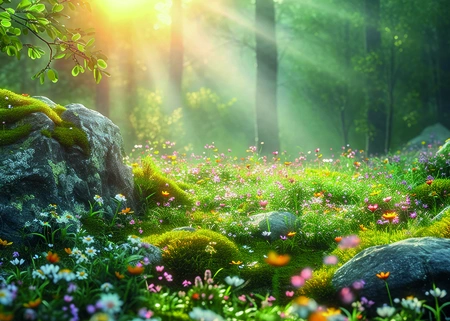 Alexsar Art Tuinschilderij bloemen zon 70x50cm - afbeelding 1