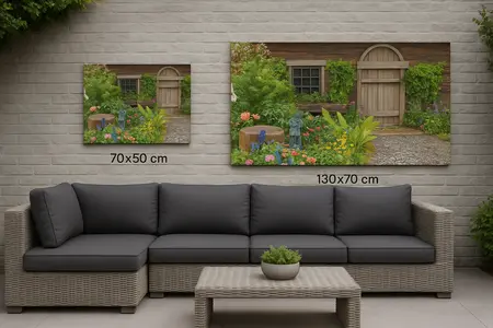 Alexsar Art Tuinschilderij bloemenschuur 130x70cm - afbeelding 2