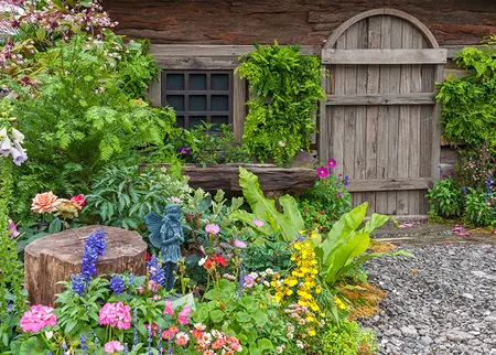 Alexsar Art Tuinschilderij bloemenschuur 70x50cm - afbeelding 1