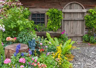 Alexsar Art Tuinschilderij bloemenschuur