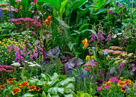 Alexsar Art Tuinschilderij bloementuin 70x50cm - afbeelding 1