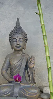 Alexsar Art Tuinschilderij boedhha grijs 130x70cm