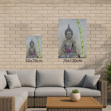 Alexsar Art Tuinschilderij boedhha grijs 70x50cm - afbeelding 2