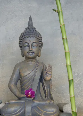 Alexsar Art Tuinschilderij boedhha grijs 70x50cm - afbeelding 1