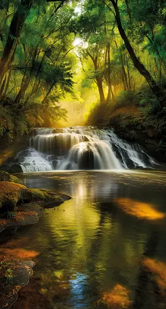 Alexsar Art Tuinschilderij bos rivier 130x70cm