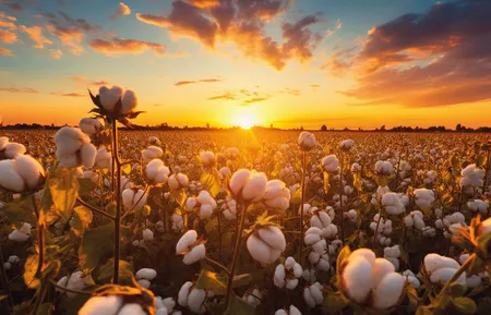 Alexsar Art Tuinschilderij cotton field 130x70cm - afbeelding 1