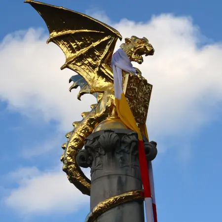 Alexsar Art Tuinschilderij de Draak/Sjaal 50x50cm - afbeelding 1