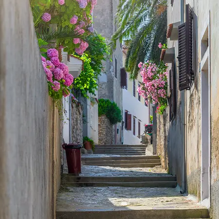 Alexsar Art Tuinschilderij dorp trede 50x50cm - afbeelding 1