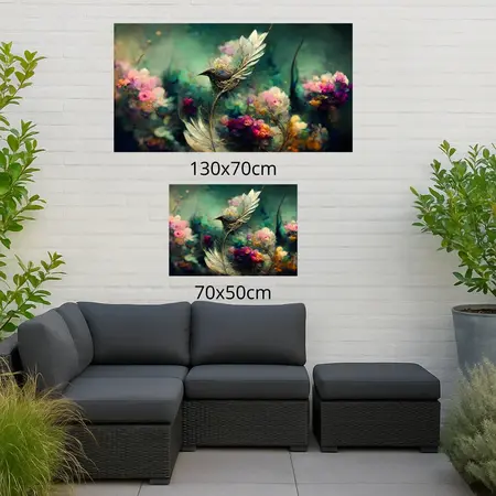 Alexsar Art Tuinschilderij floral birdie 130x70cm - afbeelding 2