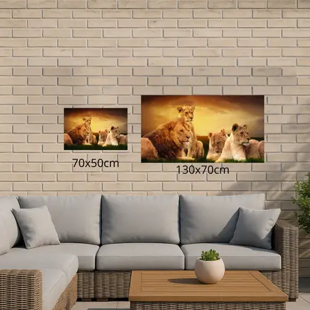 Alexsar Art Tuinschilderij leeuwenfamilie 70x50cm - afbeelding 2