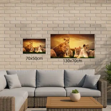 Alexsar Art Tuinschilderij leeuwenfamilie 70x50cm - afbeelding 2