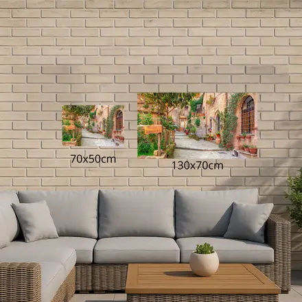 Alexsar Art Tuinschilderij pittoresk straatje 70x50cm - afbeelding 2