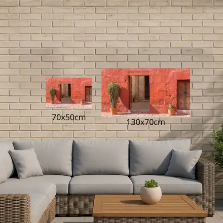 Alexsar Art Tuinschilderij rode doorgang 70x50cm - afbeelding 3