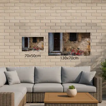 Alexsar Art Tuinschilderij rode fiets 70x50cm - afbeelding 2