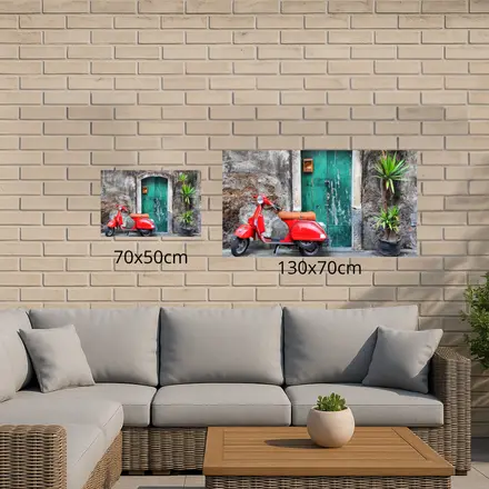 Alexsar Art Tuinschilderij rode scooter 70x50cm - afbeelding 3