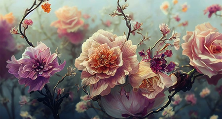 Alexsar Art Tuinschilderij rose floral 130x70cm - afbeelding 1