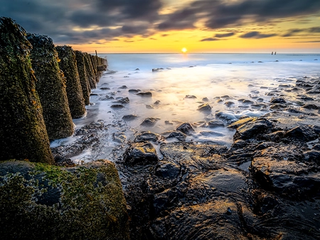 Alexsar Art Tuinschilderij strand palen 70x50cm - afbeelding 1