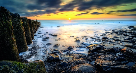 Alexsar Art Tuinschilderij strand palen 130x70cm - afbeelding 1