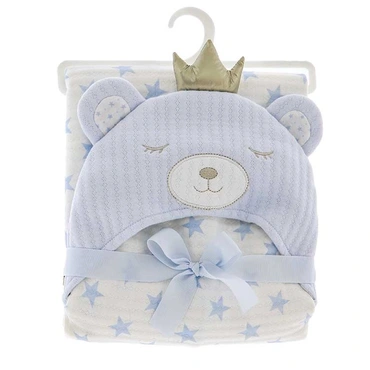 Bath robe baby beer l100b75cm blauw