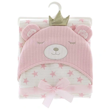 Bath robe baby beer l100b75cm roze