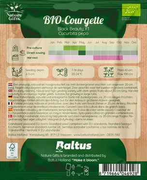 Bio courgette black beauty 7st - afbeelding 2