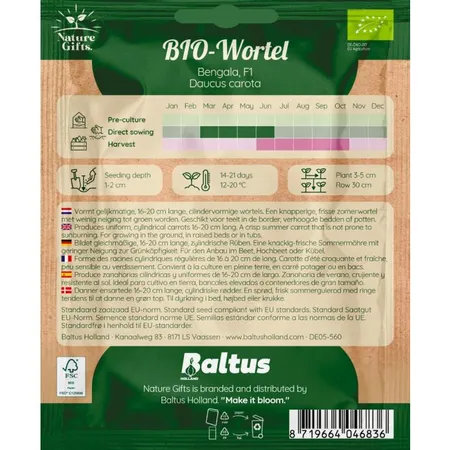 Bio wortel nantaise f1 per 9m - afbeelding 2