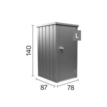 Biohort terraskast Julia L donkergrijs metallic formaat