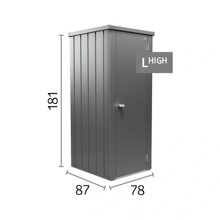 Biohort terraskast Julia L HIGH kwartsgrijs metallic formaat