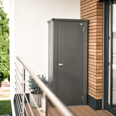 Biohort terraskast Julia M HIGH donkergrijs metallic op terras