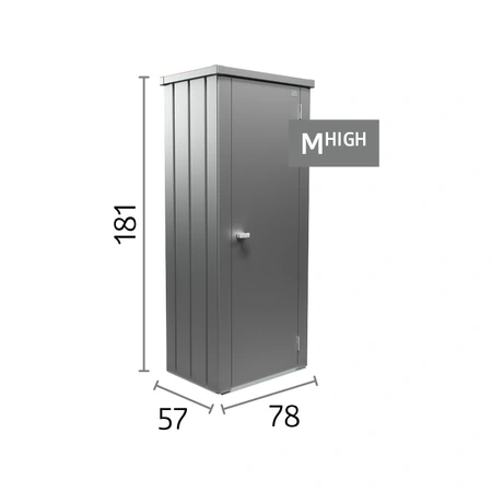 Biohort terraskast Julia M HIGH zilver metallic formaat