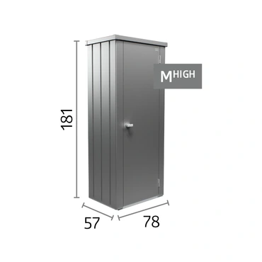 Biohort terraskast Julia M HIGH zilver metallic formaat