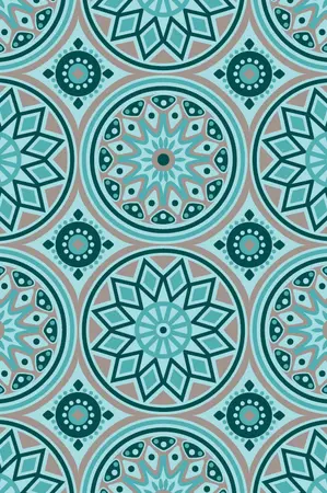Blommie's lifestyle Buitenkleed 180x120cm C turquoise
