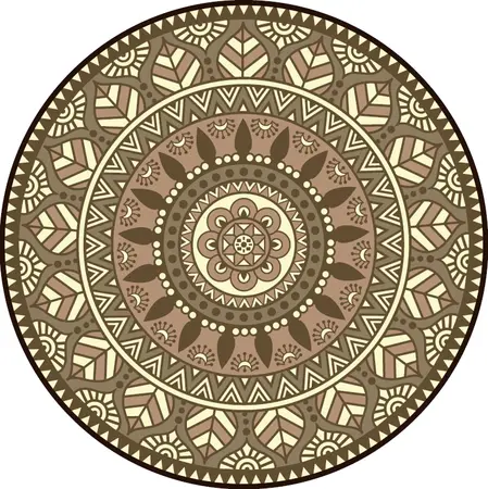 Blommie's lifestyle Buitenkleed rond d180cm bruin - afbeelding 1