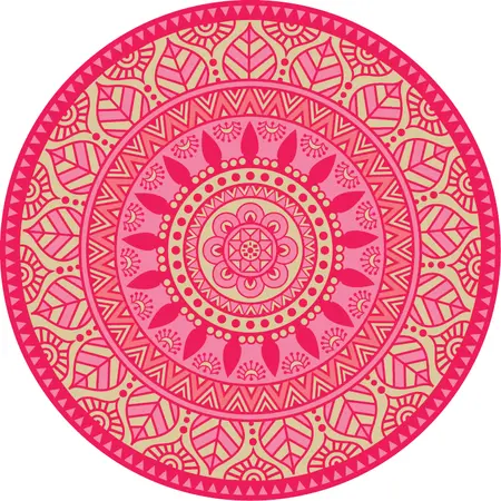 Blommie's lifestyle Buitenkleed rond d180cm roze