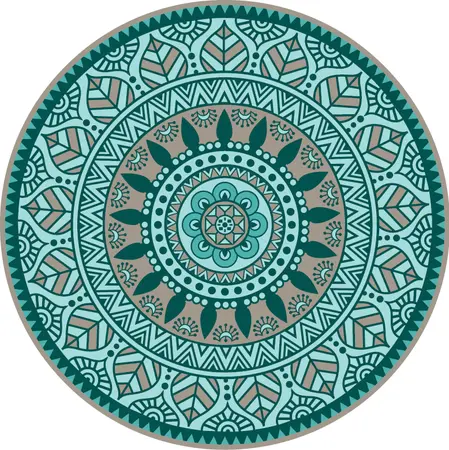 Blommie's lifestyle Buitenkleed rond d180cm turquoise
