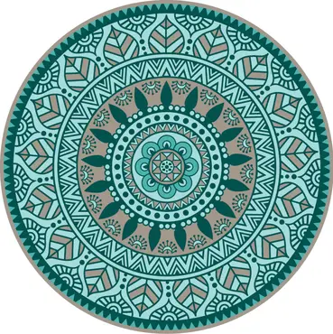 Blommie's lifestyle Buitenkleed rond d180cm turquoise