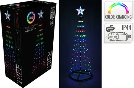 Boom 150cm 154LED RGB zwart frame - afbeelding 1