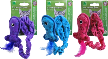 Boon kattenspeelgoed bungy vis met verenstaart 30cm - afbeelding 1