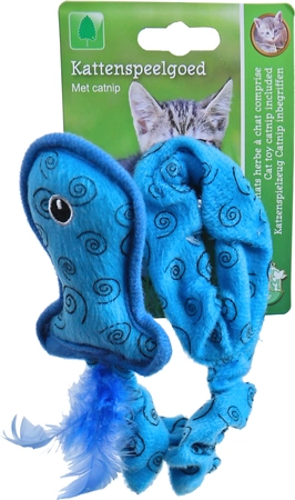Boon kattenspeelgoed bungy vis met verenstaart 30cm - afbeelding 3